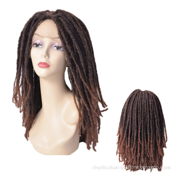 Private Label Cheap Ombre Afro Dreadlocks Wigs For Black Women Curly Braids Heat Resistance Faux Locs Synthetic Hair Wigs